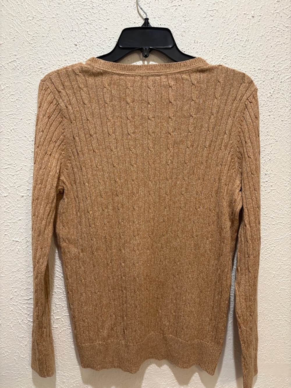 Kim Rogers Camel Cable Crewneck Sweater - Picture 4 of 6